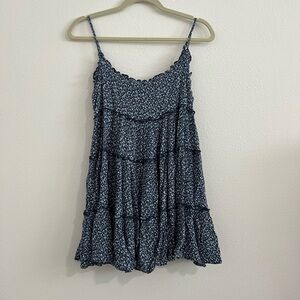 Blue Floral Mini Dress